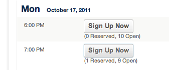 Sign up for a class